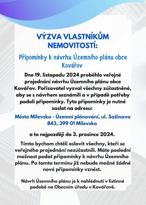 výzva vlastníkům nemovitostí